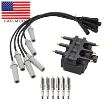 6* Spark Plugs + Wire Set & Coil Pack For Town & Country Grand Caravan 3.3L 3.8L