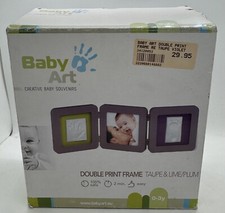 Baby Art Double Print Frame - Taupe  Lime/Plum - 0-3Y Keepsake Kit