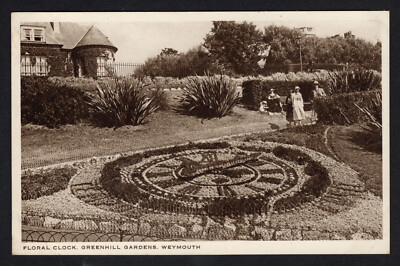 Blumenuhr Greenhill Gardens Weymouth Postkarte britische Fotografie Serie