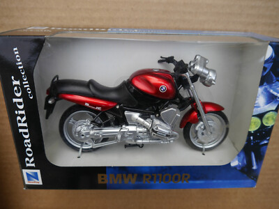 Motorrad Motor Cycle Bike BMW R 1100 R rot red, New Ray Road Rider in 1:12 boxed