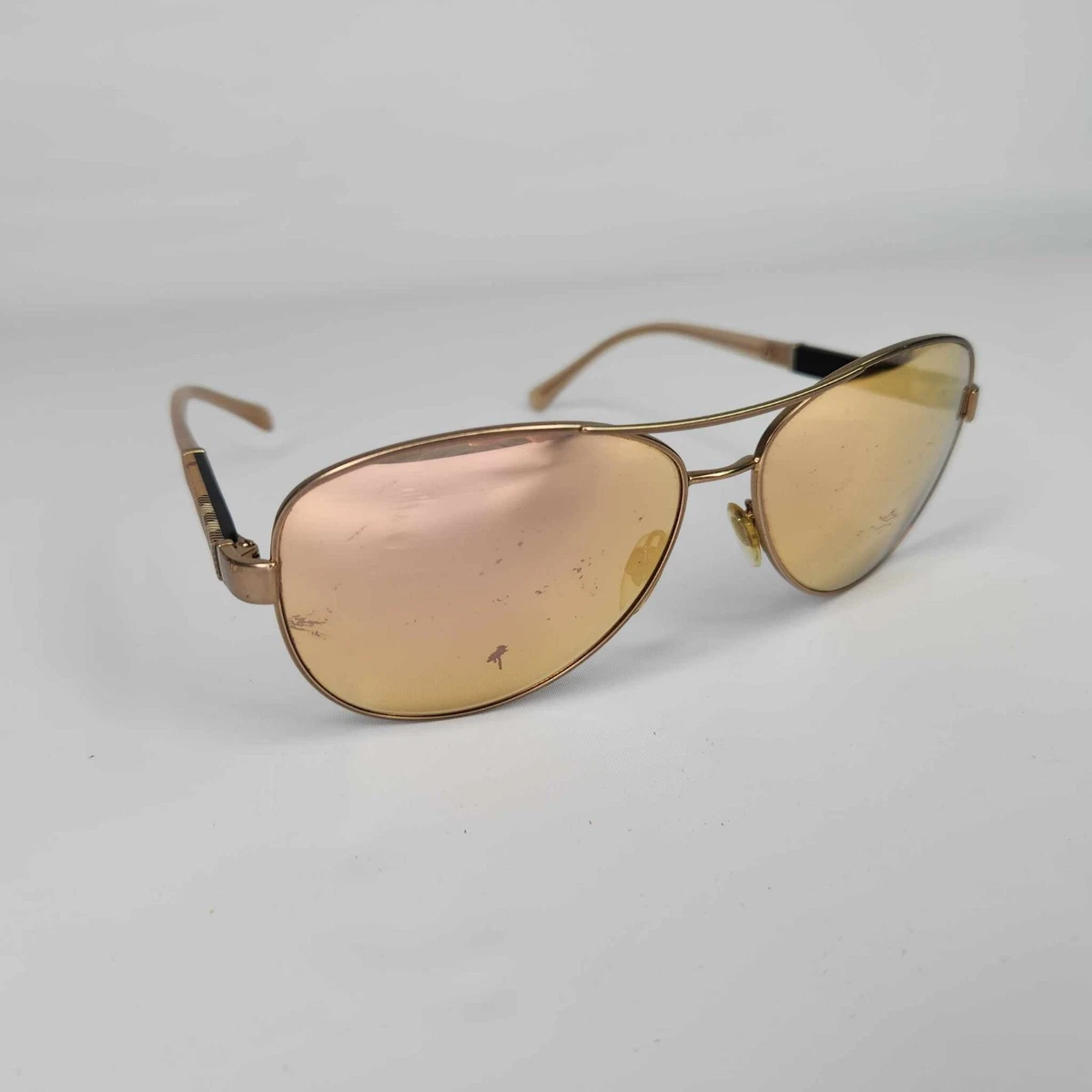 BURBERRY Matte Gold/Rose Gold Mirrored B 3080 1235/7J Aviator Sunglasses