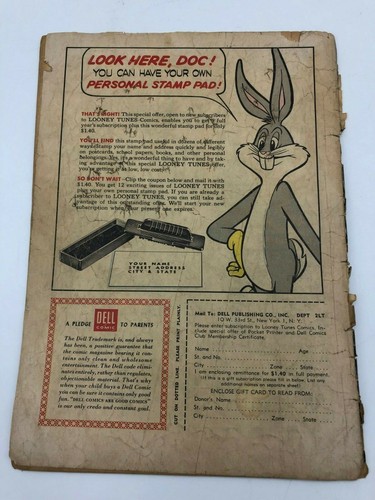 Looney Tunes Feb 172 1956 Dell Comic Book Bugs Bunny - Picture 2 of 2
