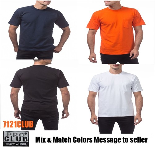 LOT 3 PACK PRO CLUB MENS POCKET T 