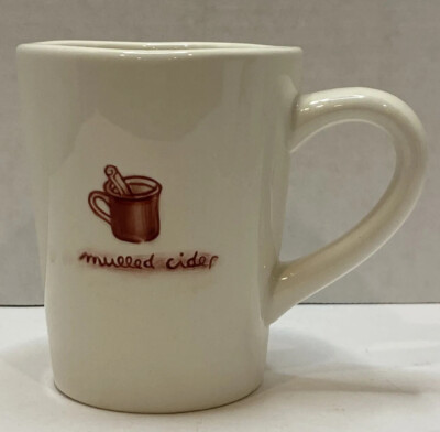 Williams Sonoma Mulled Apple Cider Ceramic Coffee Tea Mug Cup Cinnamon Stick