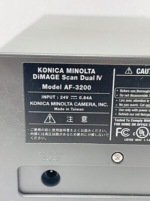 コニカミノルタ DiMAGE Scan Dual IV AF-3200 Konica Minolta Dimage Scan Dual IV Film Scanner Model AF