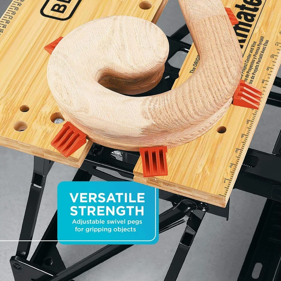 Portable Workbench Project Center and Vise Folding Decker 550-Pound Capacity New - Image 4 of 4