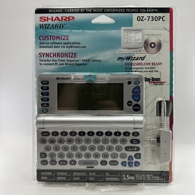 Vintage Sharp Wizard Oz-730 Electronic Organizer Pocket Computer Damaged Package