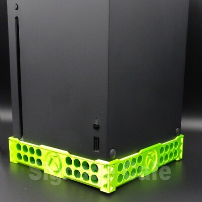 Xbox Series X Vertical Stand – 3D Printed Green Silk, Ventilated
