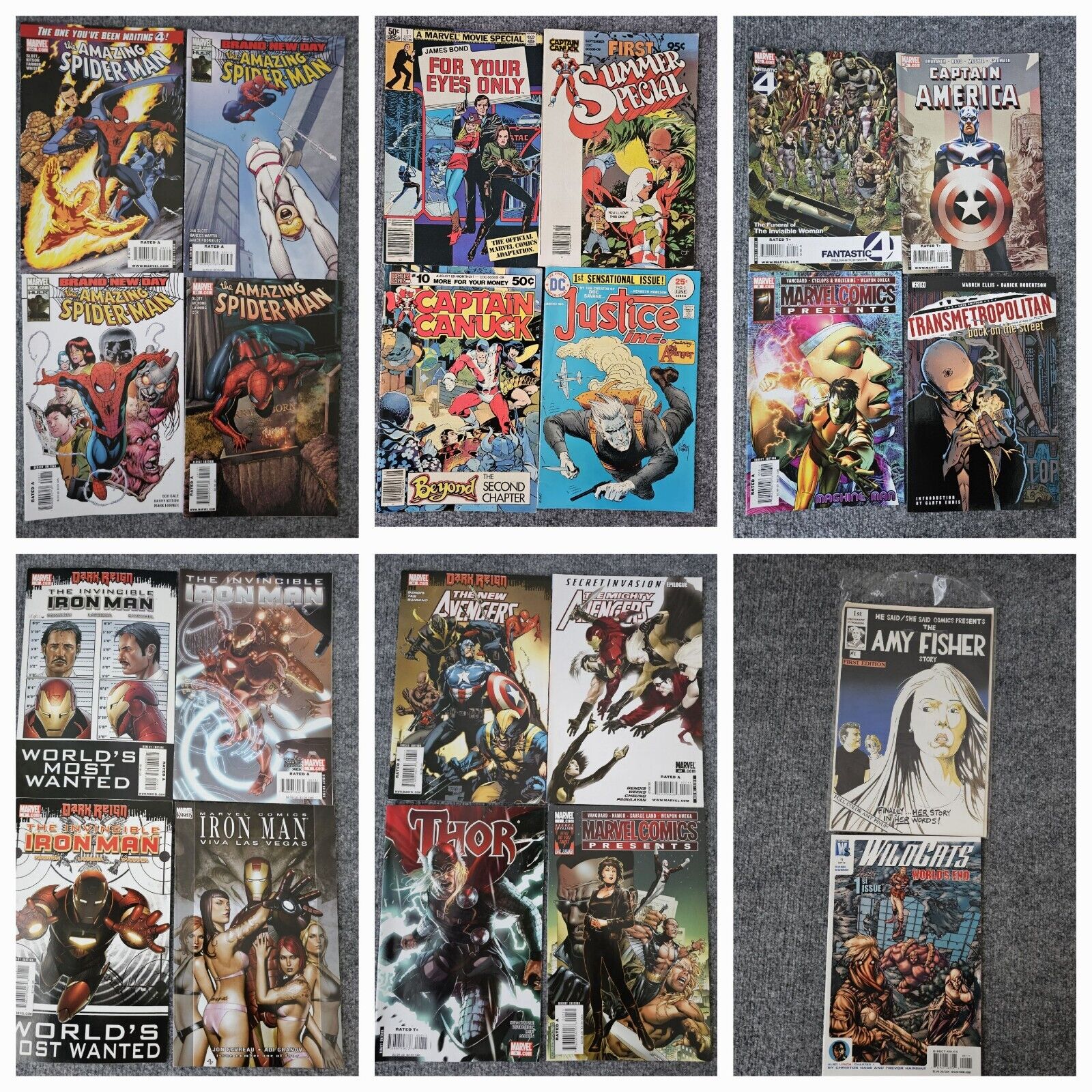 Random Lot 22 Assorted Comics Marvel DC Spider Man Avengers Captain Canuck