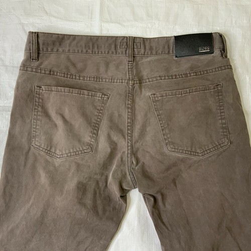 HUGO BOSS Delaware Slim Fit Men Jeans Pants Brown Finest Italian Fabric Sz  34/36 | eBay