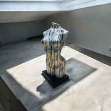 Beautiful Modern Sulpture - Female Naked Body - Epoxy Drip Art - XL - 23" Tall