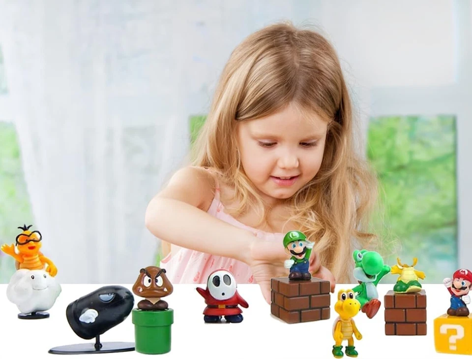 28Pcs Super Mario Bros Toy Mini Action Figures Super Mary Princess Mushroom - Image 4 of 4