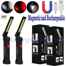 2x Rechargeable LED COB Work Light Mechanic Flashlight Lamp Magnetic Base Bright