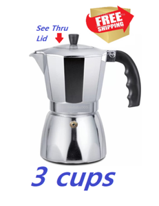 StoveTop cafetera café cubano ver THRU Tapa diseñado cafetera Cubana | eBay