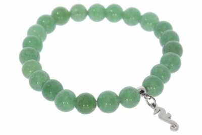  Aventurin 8mm Armband Seepferdchen Motiv Anhänger - individuelle Größe AB460