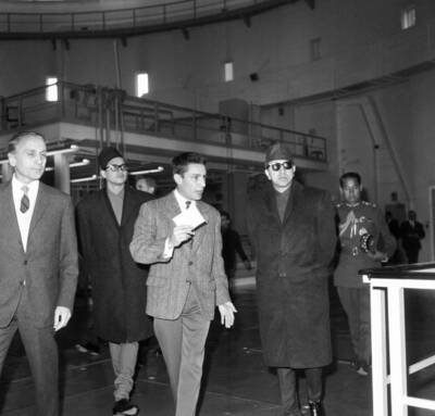 King Mahendra Nepal visits atomic center Saclay France Octobe- 1966 Old Photo