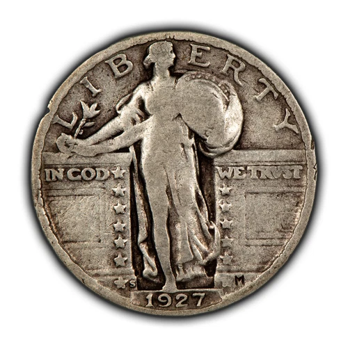 1927-S 25c Standing Liberty Silver Quarter - VG Key Date - SKU-T4823