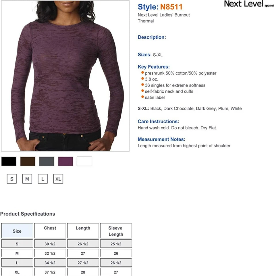 Женская легкая тепловая футболка с длинным рукавом следующий уровень - новый с Ярлыками - Изображение 2 из 4