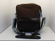 JU JU BE DIAPER BAG W/SHOULDER STRAP CONVERTIBLE TO BACKPACK, BROWN  BLUE
