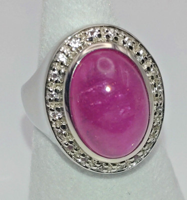 Glass Filled Rubin + WT Designer Ring von Kerstin Michaelsen 925/- Silber Gr.50