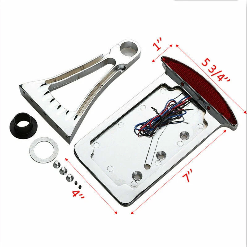 Motorcycle License Plate Frame Holder LED Tail Brake Light For Harley Davidson Foto 2 de 4