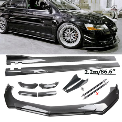 For Mitsubishi Lancer Evo 7/8/9 Carbon Fiber Front Bumper Lip Chin Spoiler Side