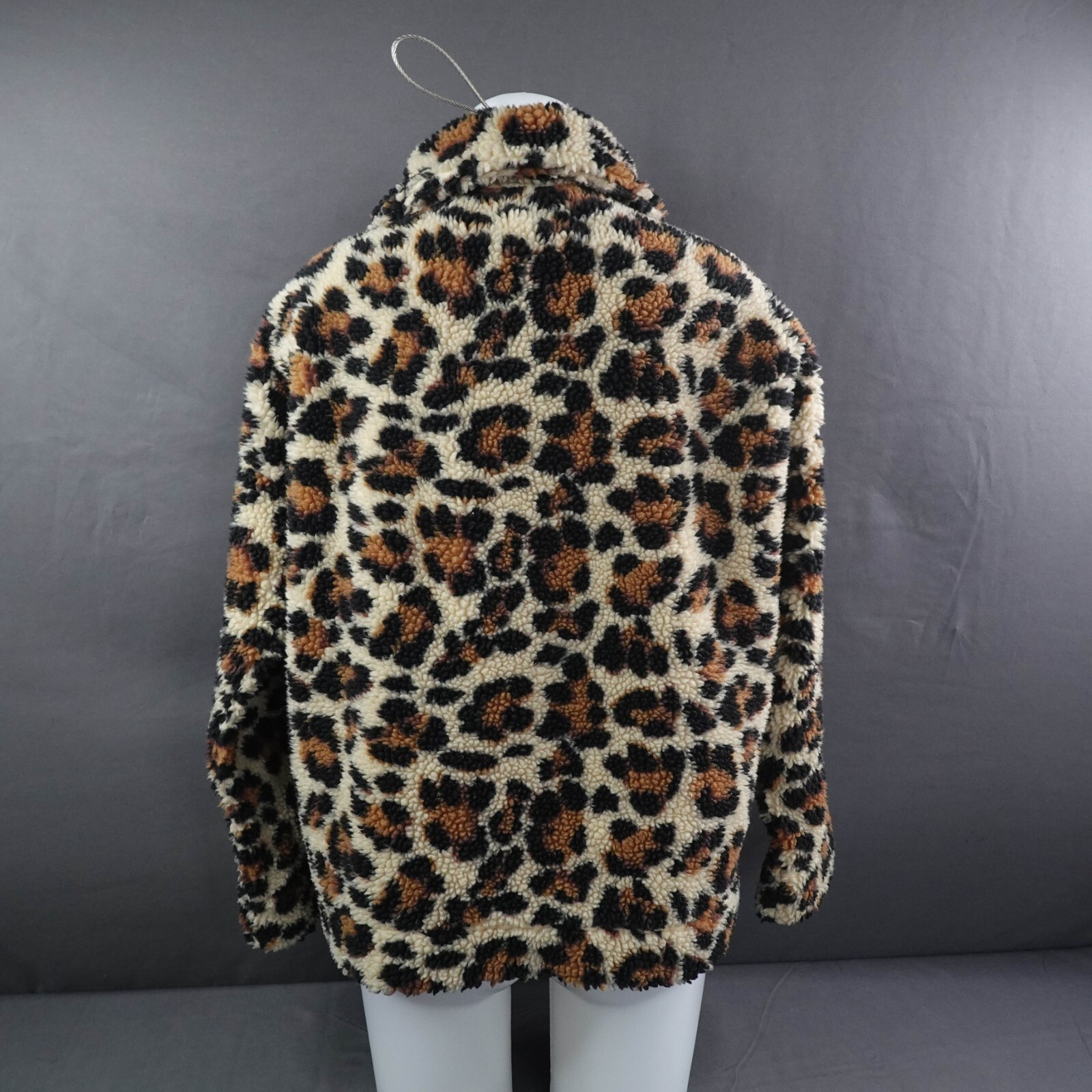 J Crew Womens Jacket Medium Leopard Print Sherpa … - image 6