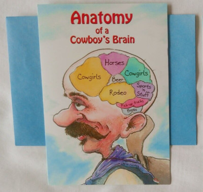 ''Anatomy Of A Cowboy's Brain'', (1) Leanin Tree Birthday Card, With (1) Envelope