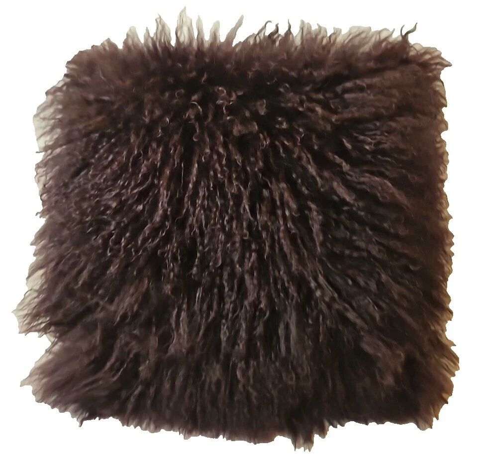 Almohadas de Decoración para el Hogar negro de piel de oveja