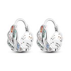 MULA Original Feather Hoop Earrings AAA CZ For Women Jewelry 925 Silver Plated