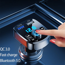 Bluetooth 5.0 Car Wireless FM Transmitter Adapter 2USB PD Charger AUX Hands-Free