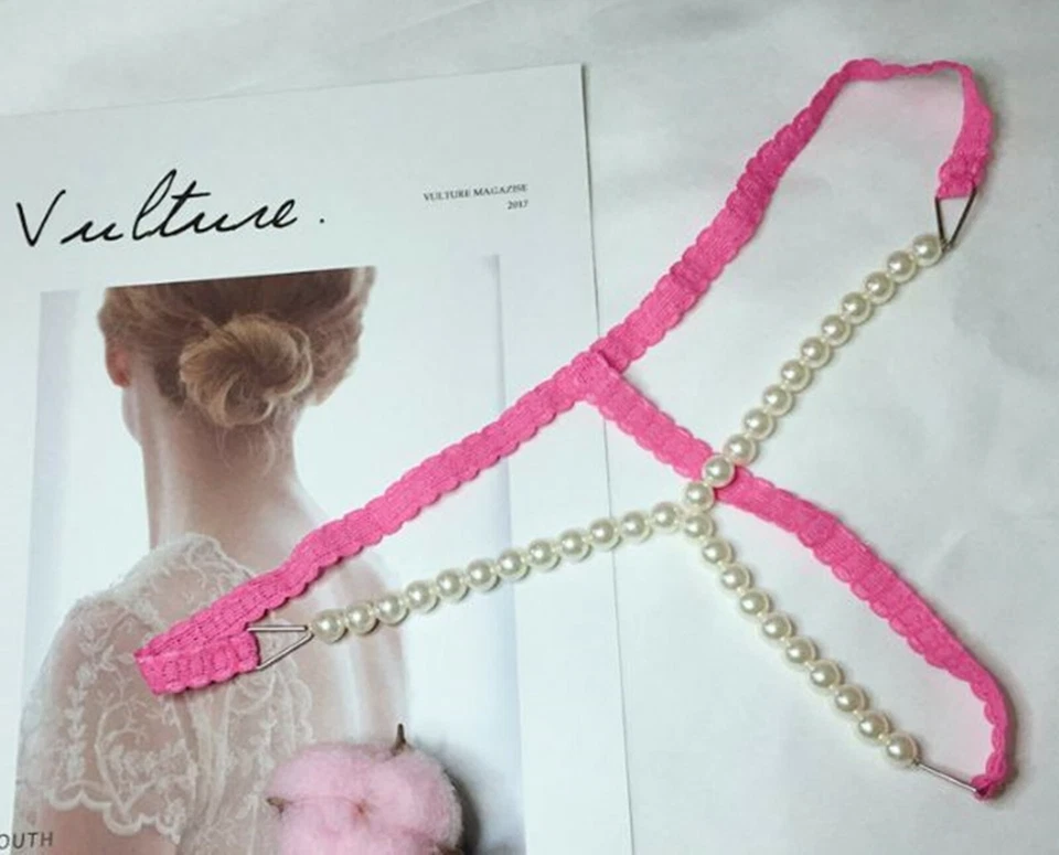 Women Sexy Seductive Foreplay Open crotch Pearl G-string Panties Thong Lingerie  - Image 3 of 4