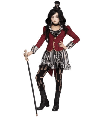 Fun World Freak Show Ring Mistress Circus Halloween Pretend Cosplay 12/14 Kids