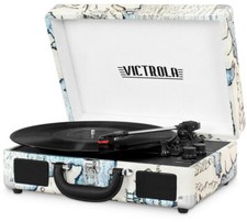 Suitcase Record Player Bluetooth 3-Speed Turntable Portable Carry Handle Mobile