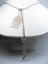 D'Orlan Rhodium Plated Necklace with Swarovski Crystals - 18" Length - 6751