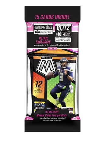 2021 Panini Mosaic NFL Football Cello Pack 15 Cards Brand New Factory Sealed