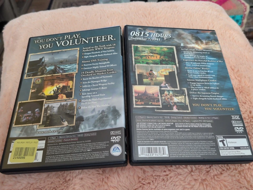 Medal of Honor Frontline Rising Sun PlayStation 2 PS2 CIB Complete Lot Of 2 - Image 2 of 4