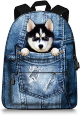 Cute Dogs Backpack for Teen Girls Boys,Canvas Dogs Animals Bookbags for School 