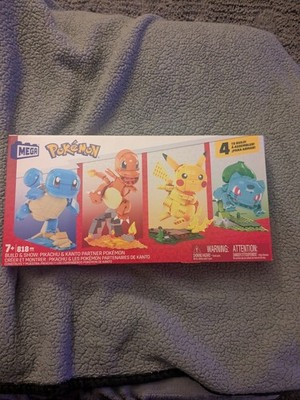 Pokemon Mega Construx Quad Set Pikachu, Bulbasaur, and Squirtle 818 Pcs NOB
