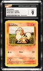 Growlithe CGC 9 MINT 28/102 1999 Pokemon Unlimited BASE SET