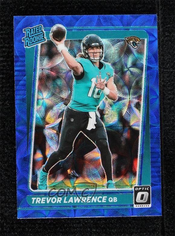 2021 Panini Donruss Optic Blue Scope Prizm Trevor Lawrence #201 Rookie RC