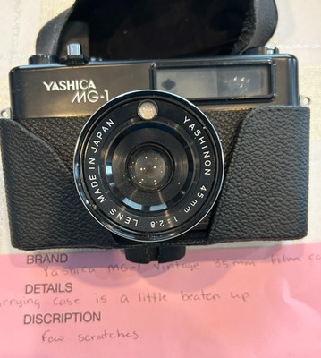 Yashica MG-1 35mm Rangefinder Camera W/ 45mm Yashinon Lens And Case (36)