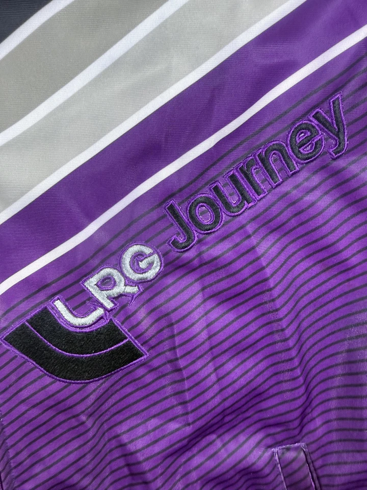 Chaqueta LRG Para Hombre 4XL Púrpura Negra Cremallera Completa Pista Bordada LRG Viaje Jirafa Foto 4 de 4