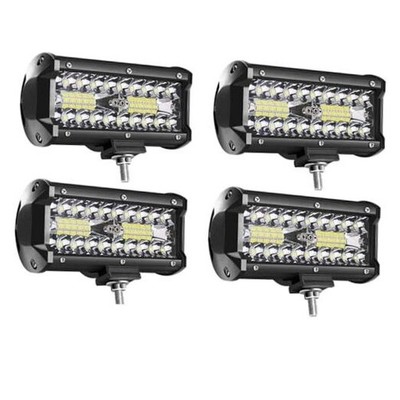 7 Inch LED Light Bar 4Pcs 120W 12000LM Led Light Bars Pods Square Off Road 