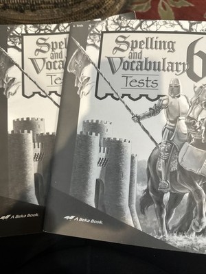 Abeka Spelling, Vocabulary, and Poetry 6 Student Tests Sixth Edition CLEAN 