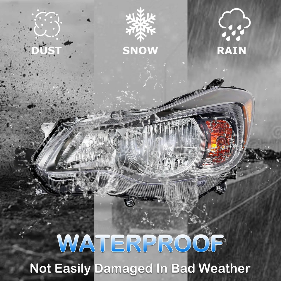 Pair Halogen Headlight Lamp Assembly Black Housing For Subaru Crosstrek Impreza Foto 2 de 4