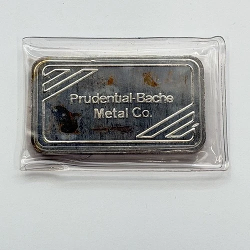 Vintage Prudential Bache Metal Co 1oz .999 Silver Original Sealed Bar Bullion