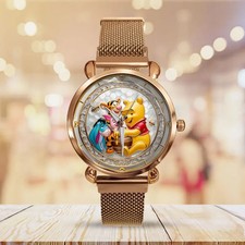 Orologio al quarzo Winnie-the-Pooh 100° anniversario cinturino a rete regalo per la sua amica
