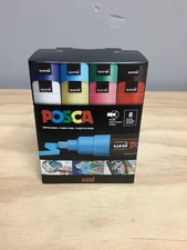 Posca Paint Marker Set 8 Colors Classic PC-8K Chisel Tip Water-Based Japan Art