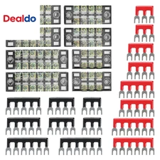 8 Sets Terminal Blocks, 8 Pcs 3/4/5/6 Positions 600V 15A Dual Row Screw Terminal